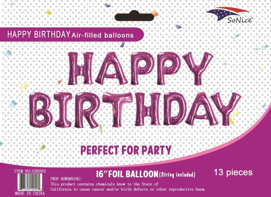 Happy Birthday Balloon Banner